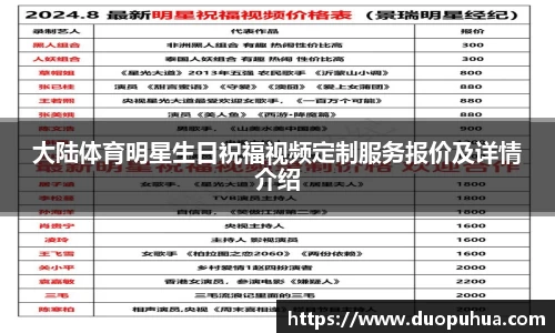 大陆体育明星生日祝福视频定制服务报价及详情介绍